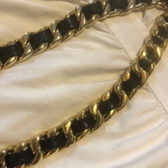 Chanel black leather and gold belt main image 5